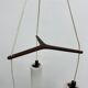 Mid-century design pendant lamp teak and opaline glass, 1970s