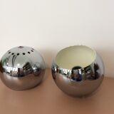 Pair of stainless steel ball globes