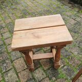 Tabouret ou table basse en bois de pin massif vintage
