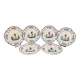 Six earthenware plates signed HB Quimper