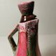 Ancien Pichet, Cruche, Carafe en Céramique Rose et Marronstyle Vallauris Vintage