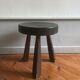 Tabouret tripode bois style Courchevel brutaliste