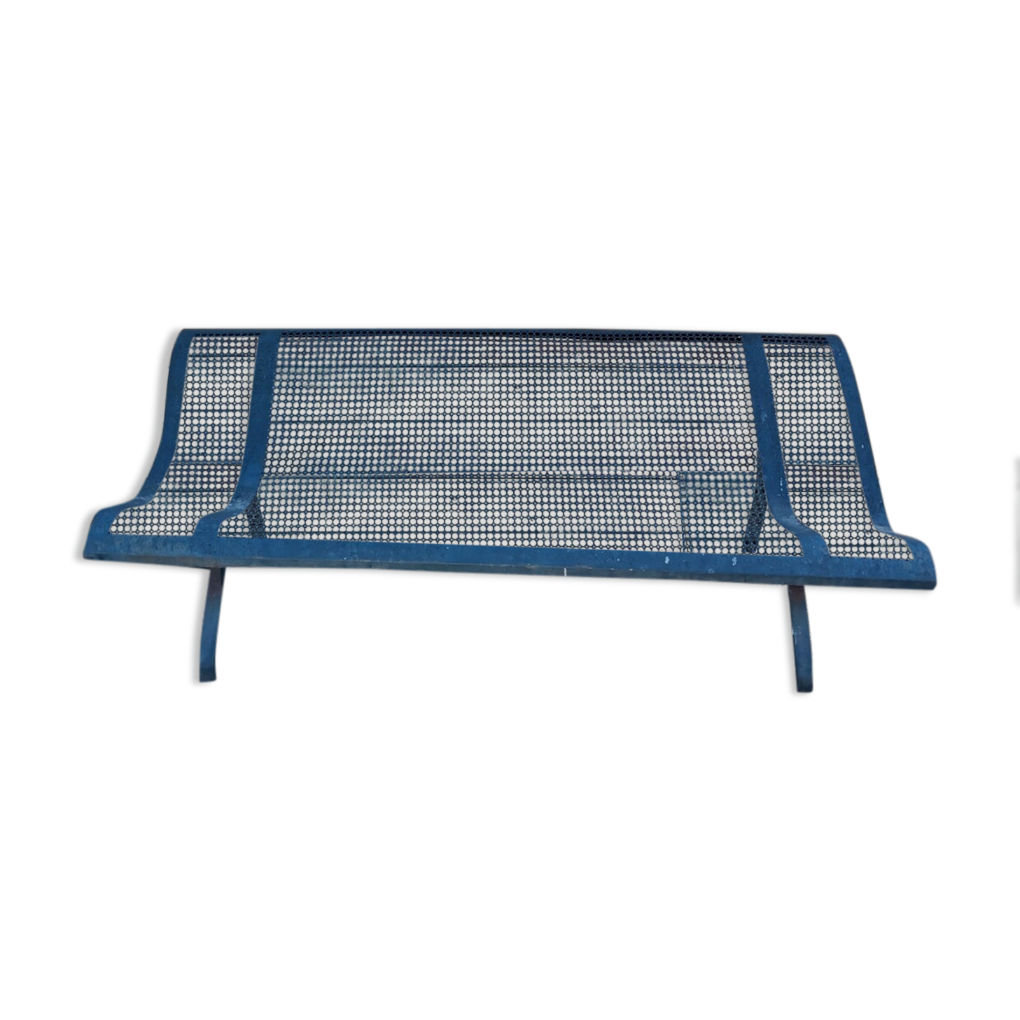 Former garden bench in perforated sheet metal