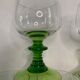 White wine glasses of Alsace ROEMER in crystal green foot