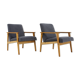 1960s Pair of Beech Armchairs, Czechoslovakia