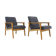 1960s Pair of Beech Armchairs, Czechoslovakia