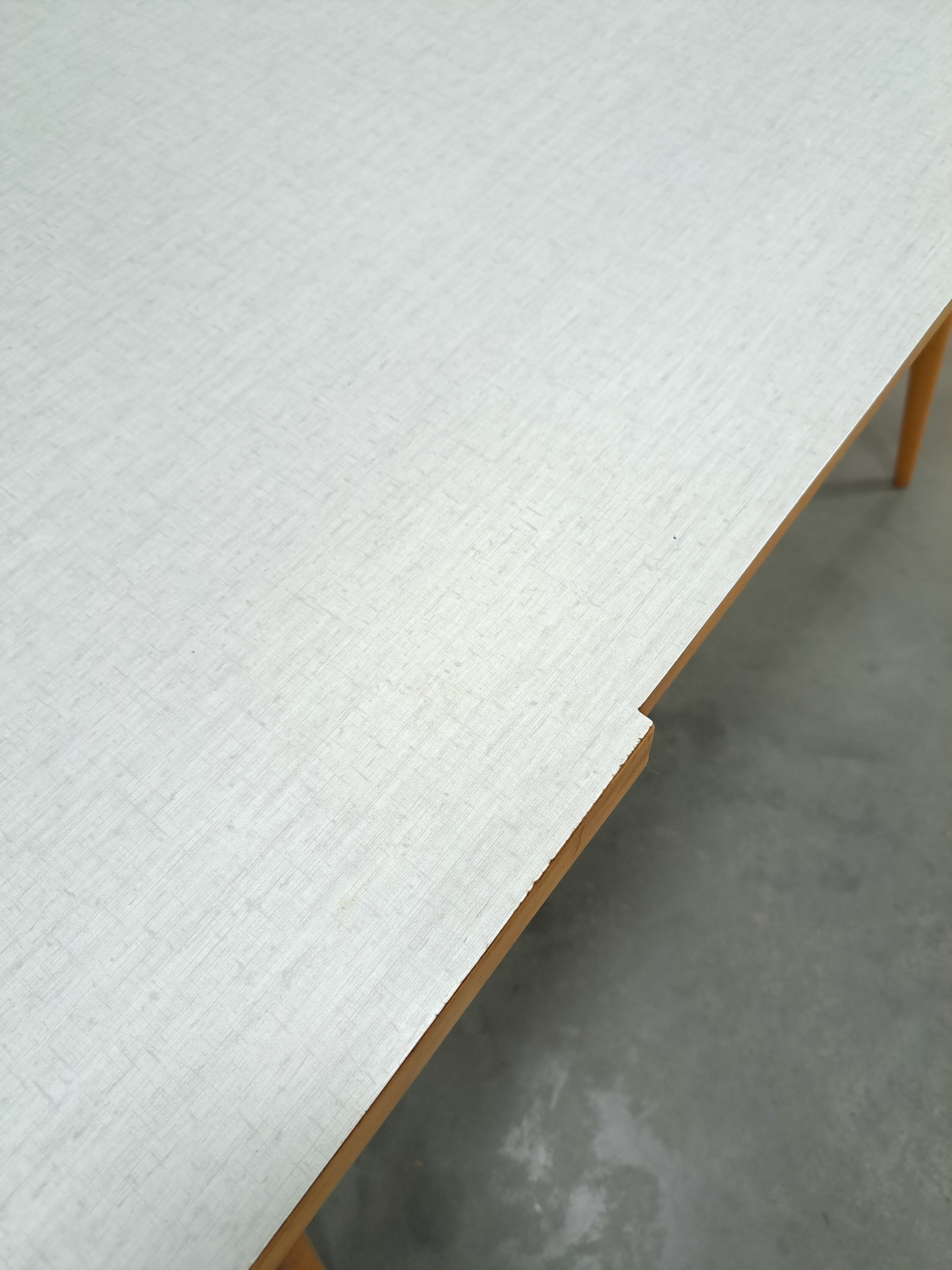 Coffee table vintage with white grey formica top