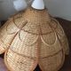 Hanging in wicker and rattan in the shape of a flower