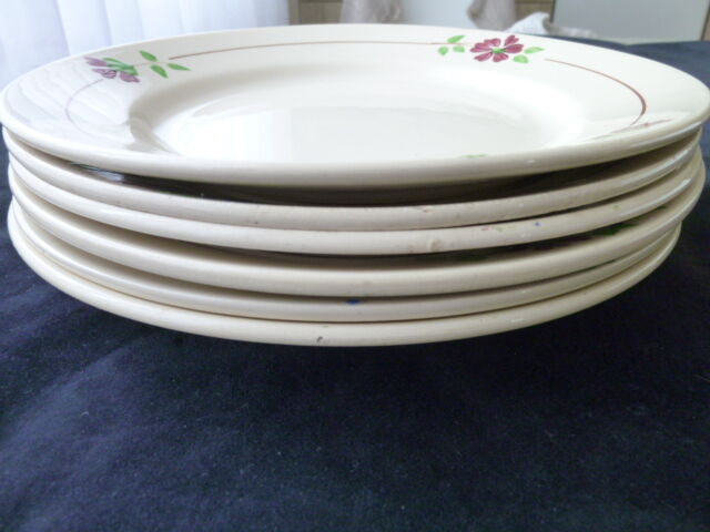 Set of 6 flat plates Orchies Moulin des Loups Irma model