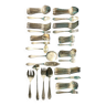 115-piece cutlery set in silver-plated metal with pearl frieze decoration