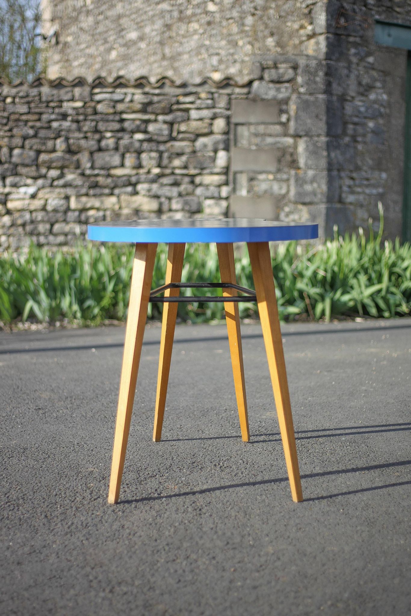 Table haricot formica et pieds compas, table bureau, table d'appoint, table vintage, 60's