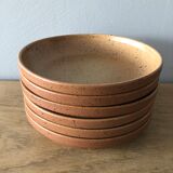 Set of six plates in Sarreguemines sandstone