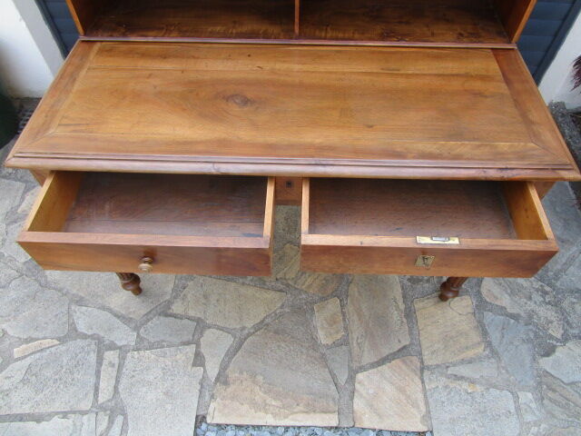Old wooden stepped desk
