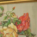 Original Swedish oil on panel – "Still Life: Vase of Roses"