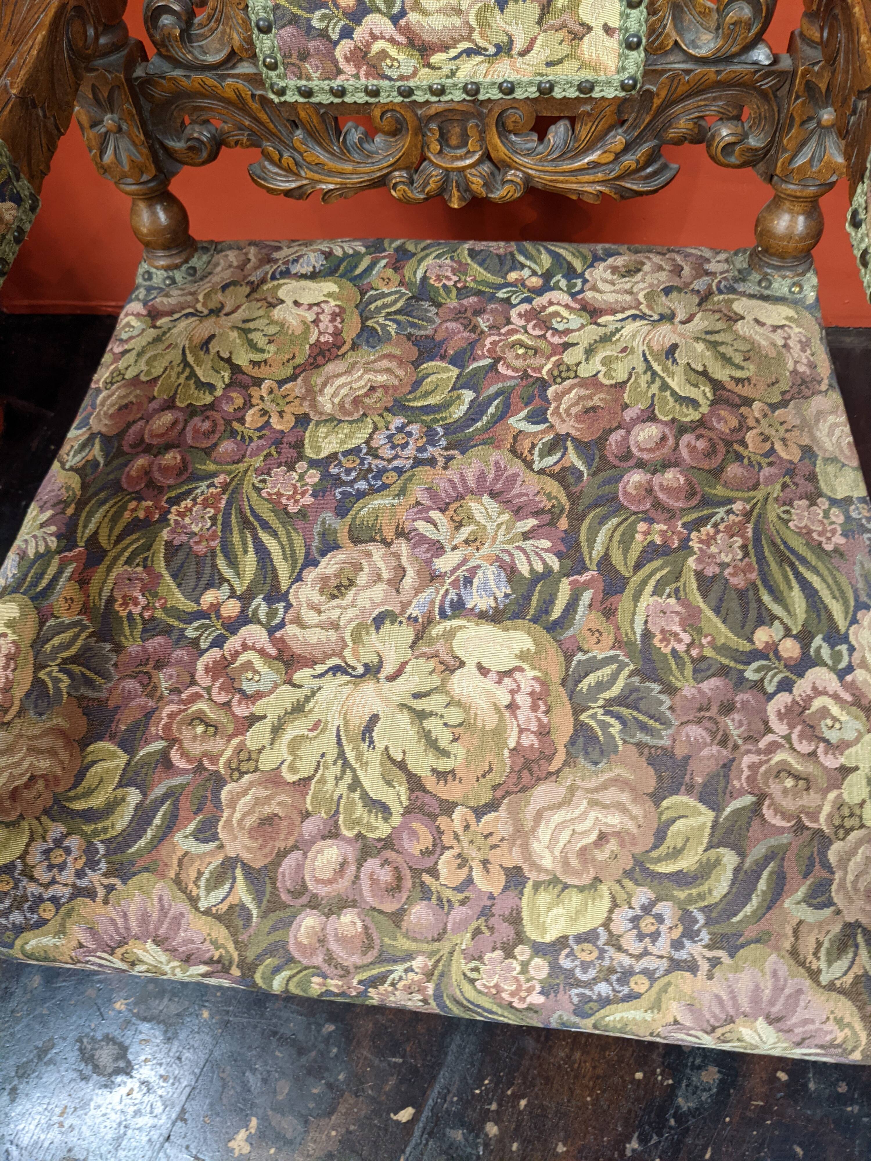 Neo-baroque armchair, circa 1880