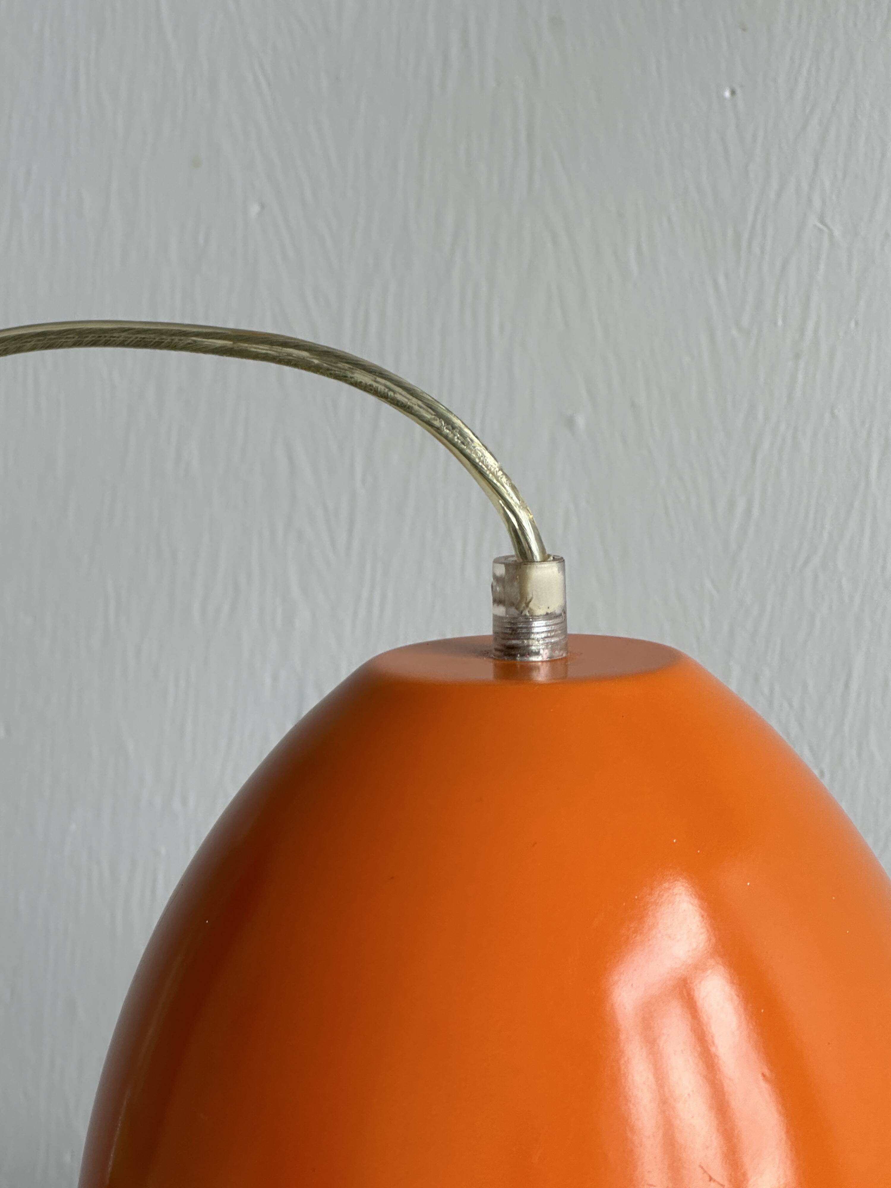 Vintage 70s pendant light in orange metal, Space Age design