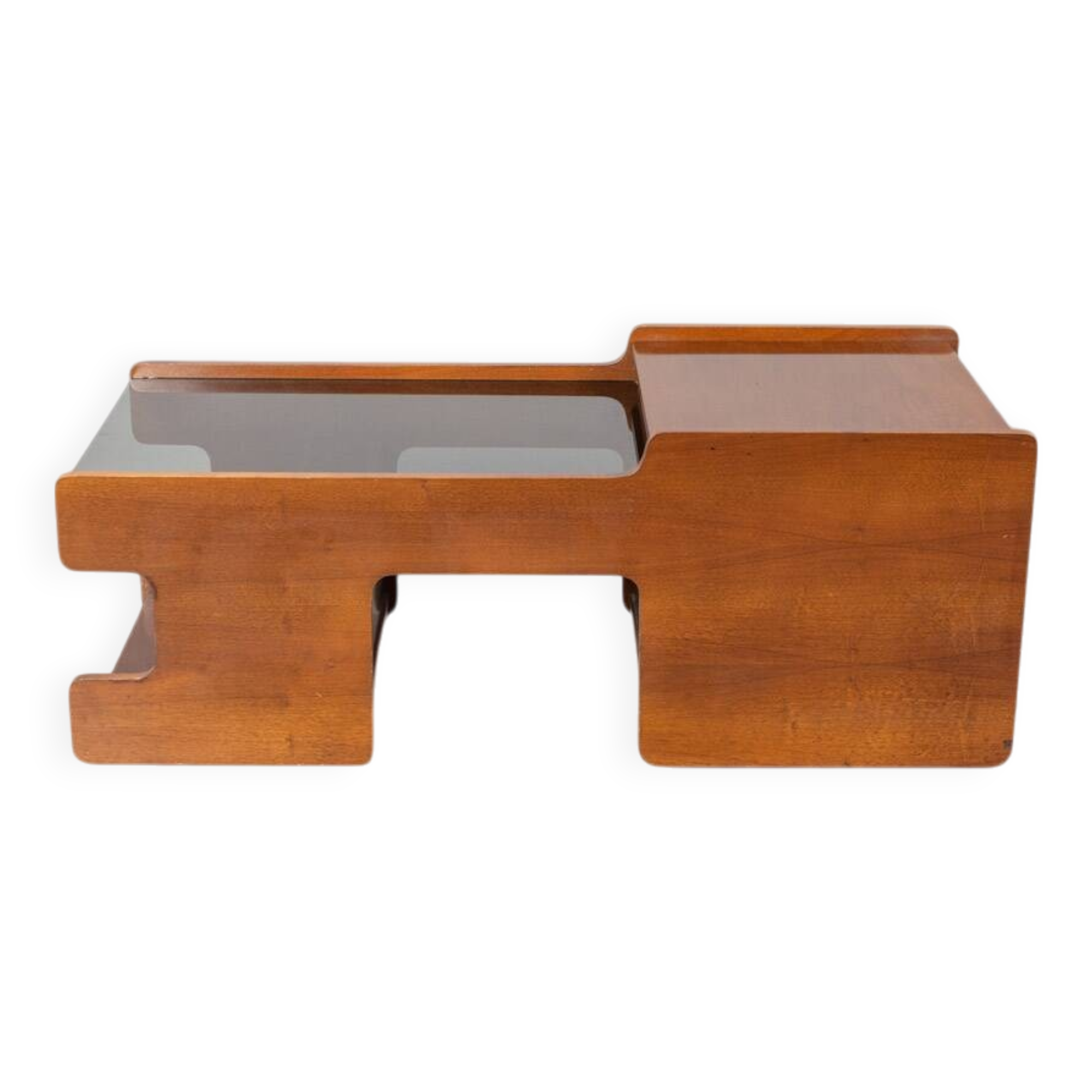Vintage 70s wooden living room bar table Italian design