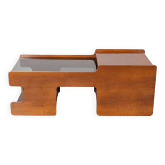 Table de bar de salon vintage en bois des années 70, design italien