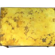 Vintage nesting table set france marbled glass copper plated metal fifties