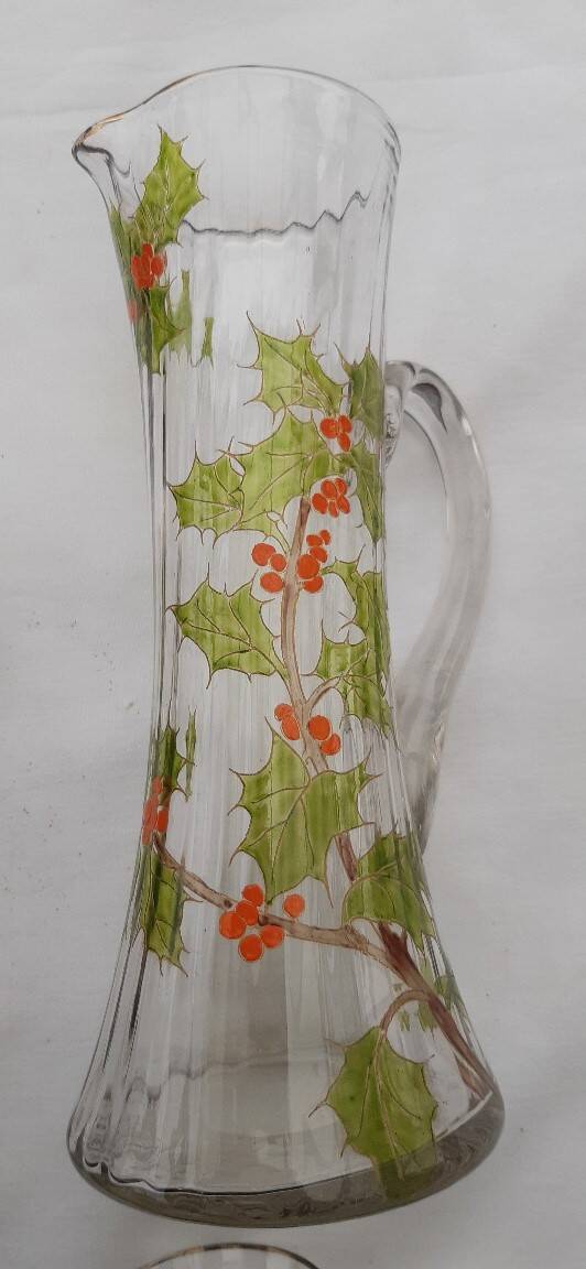 Art Nouveau service, enamelled glass, early 20th century