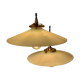 Pair of suspensions bistrot 1920 opaline indus