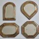 Set of 4 wall mirrors in brass and copper, Moroccan craftsmanship, 15 cm