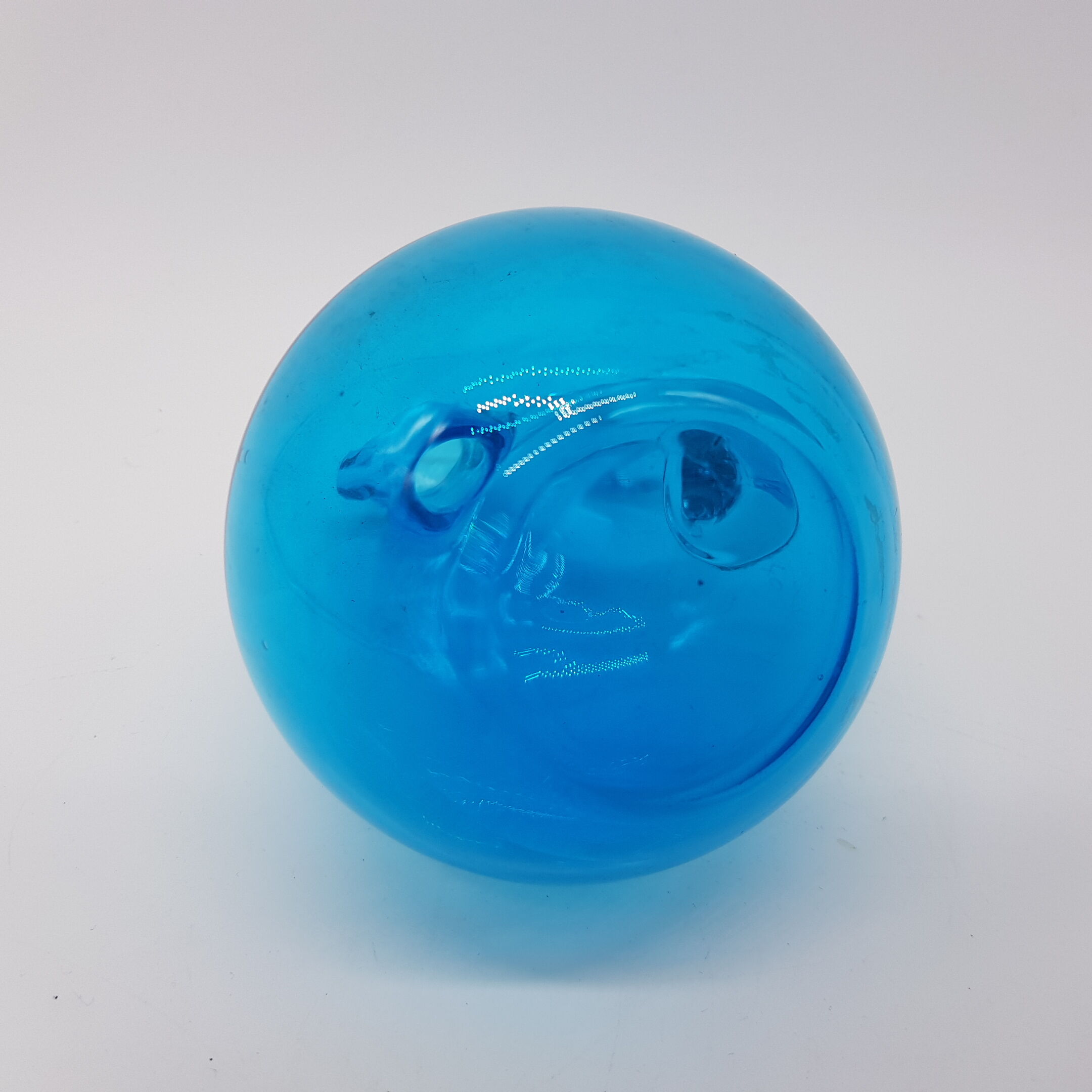 Blue blown glass pitcher