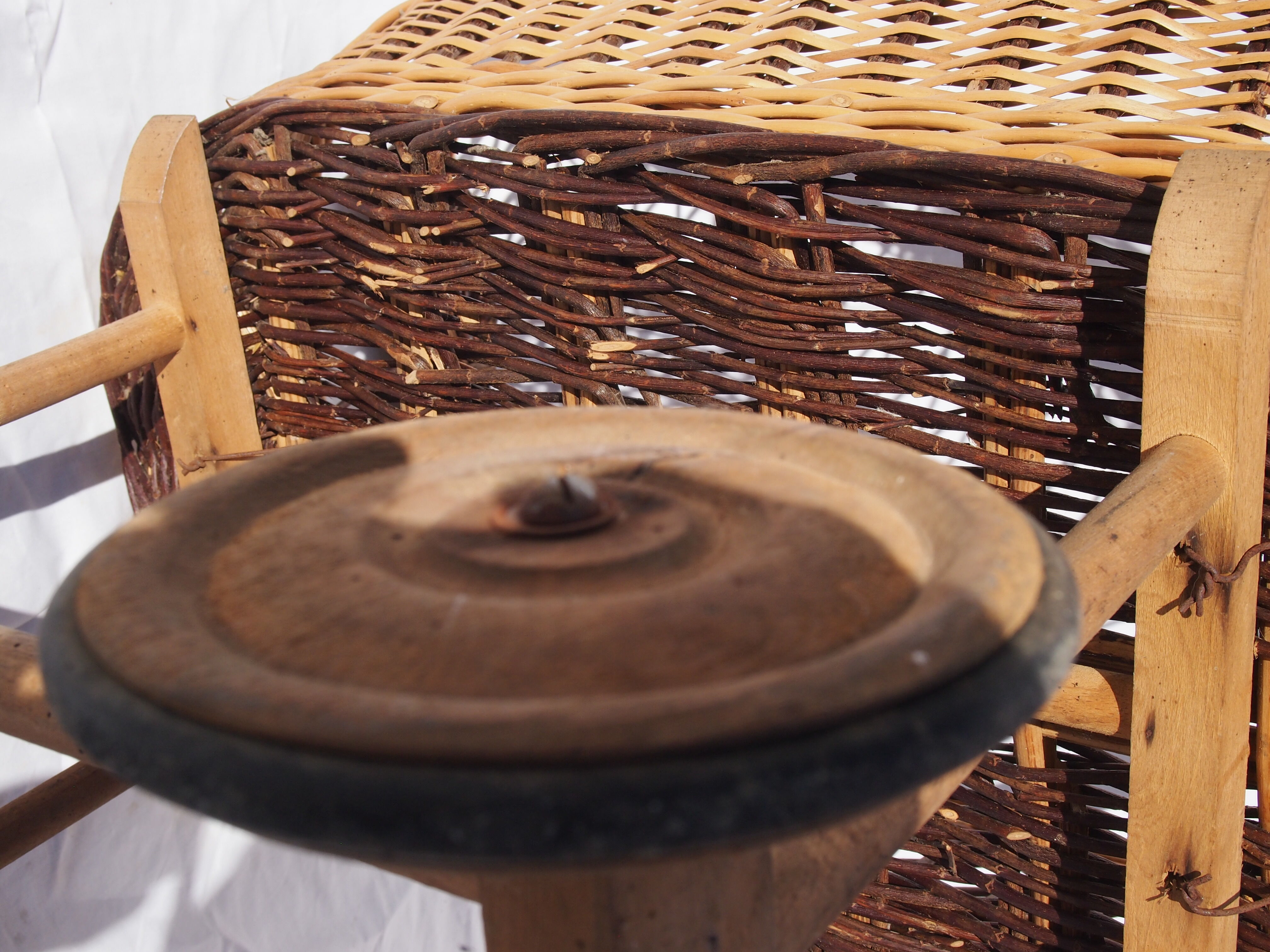 Vintage wicker cradle