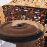 Vintage wicker cradle