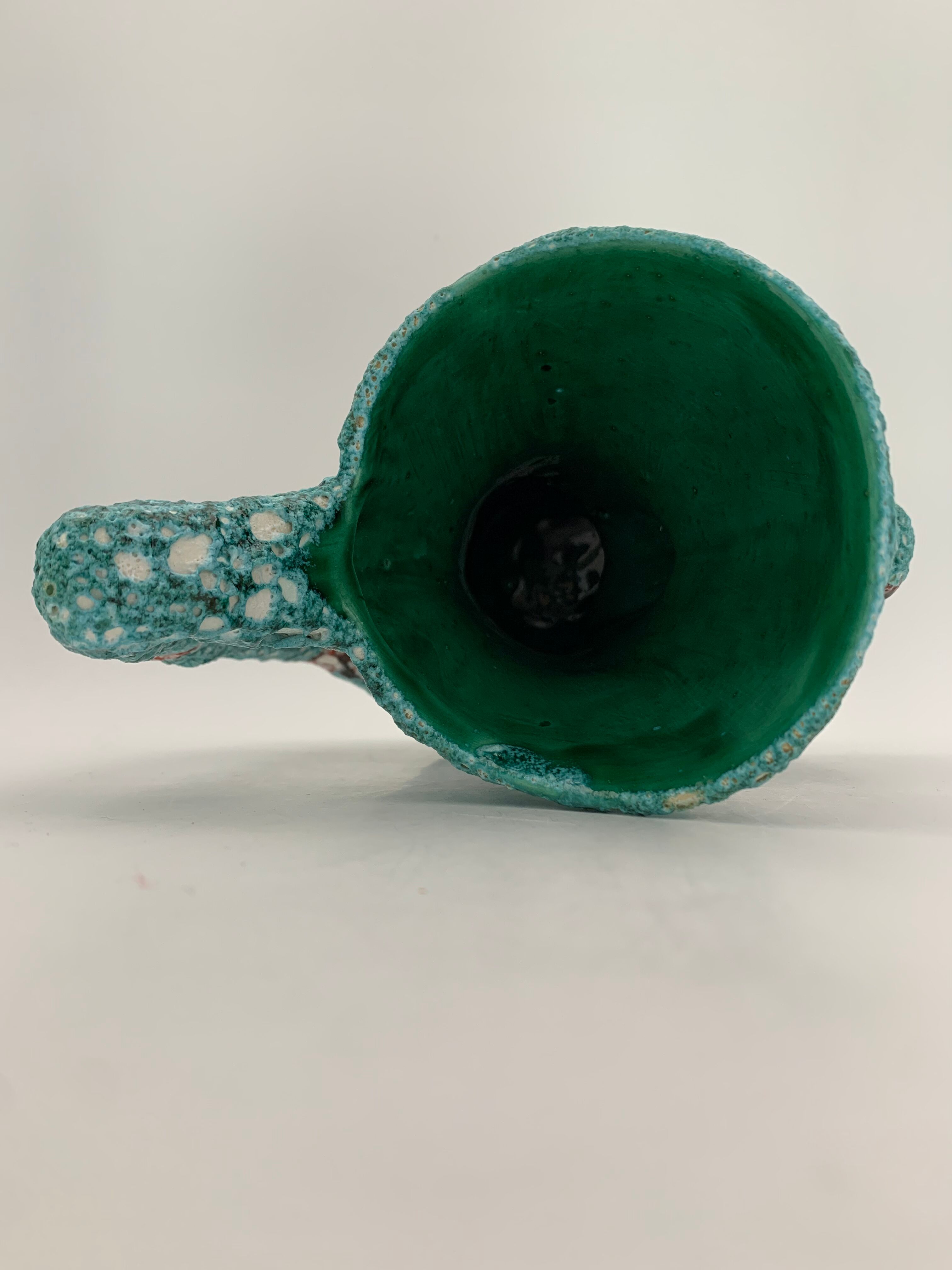 Vintage ceramic vase from vallauris, enamel "fat lava" 1960s