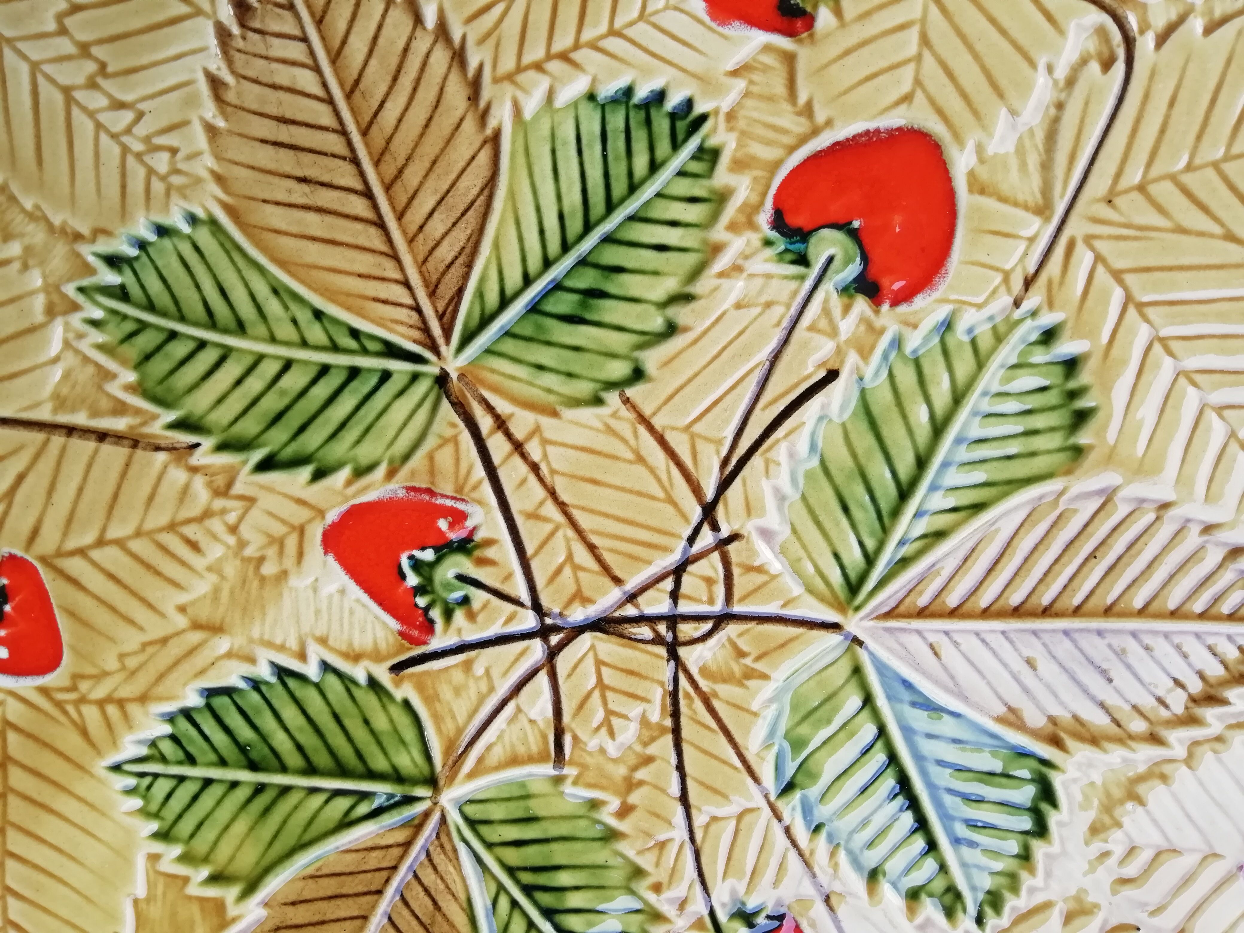 Strawberry barbotine dish