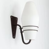 Large outdoor lamp made from metal and opal glass