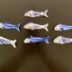7 fish-shaped porcelain knife holders