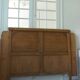 Art Deco headboard for a 160cm bed in raw wood with a waxed finish.