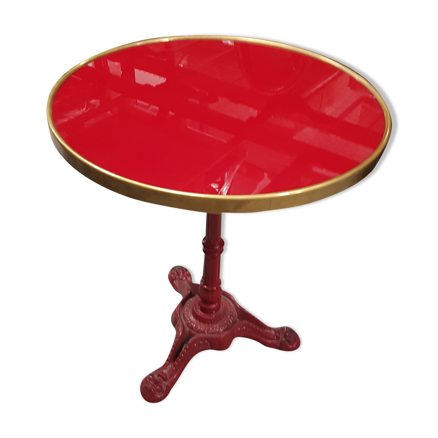 Table bistrot ronde rouge