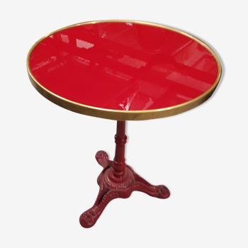 Table bistrot ronde rouge