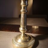 Finely chiseled bronze candle holder - End of 19th century