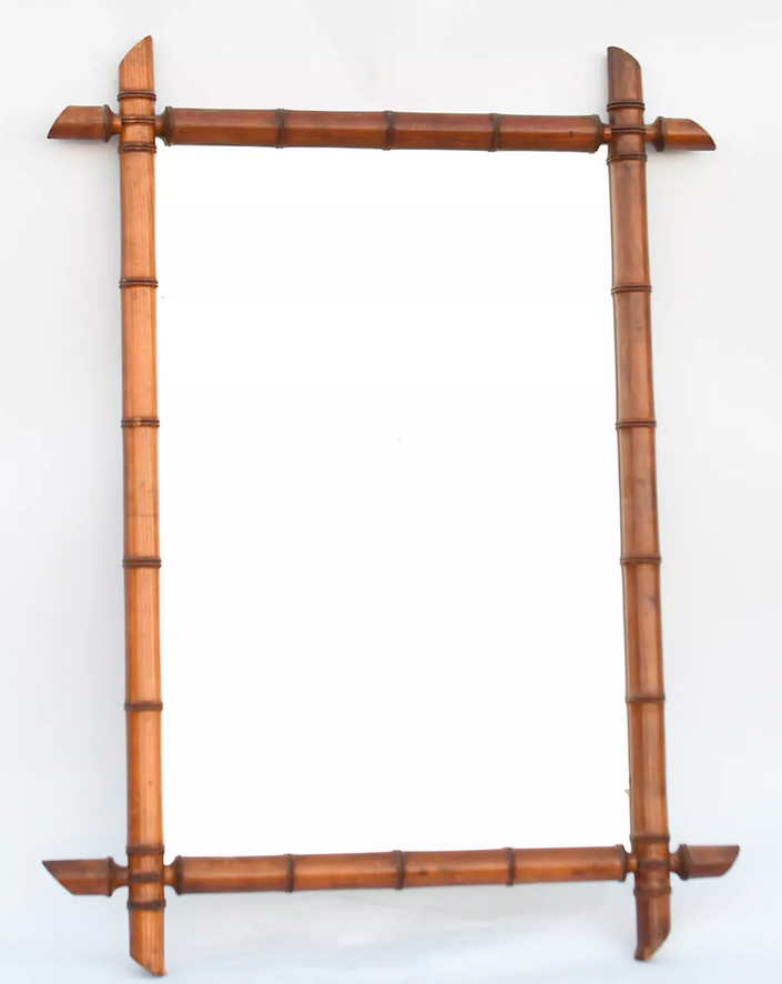Miroir en bois imitation bambou 91x66 cm