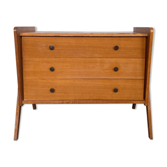 Beautiful vintage chest of drawers compass feet 1950 light oak