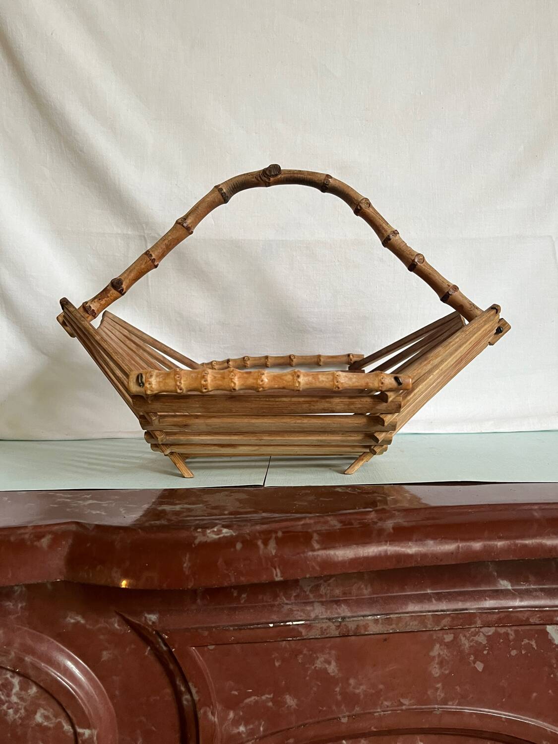 Vintage bamboo basket from the 60s