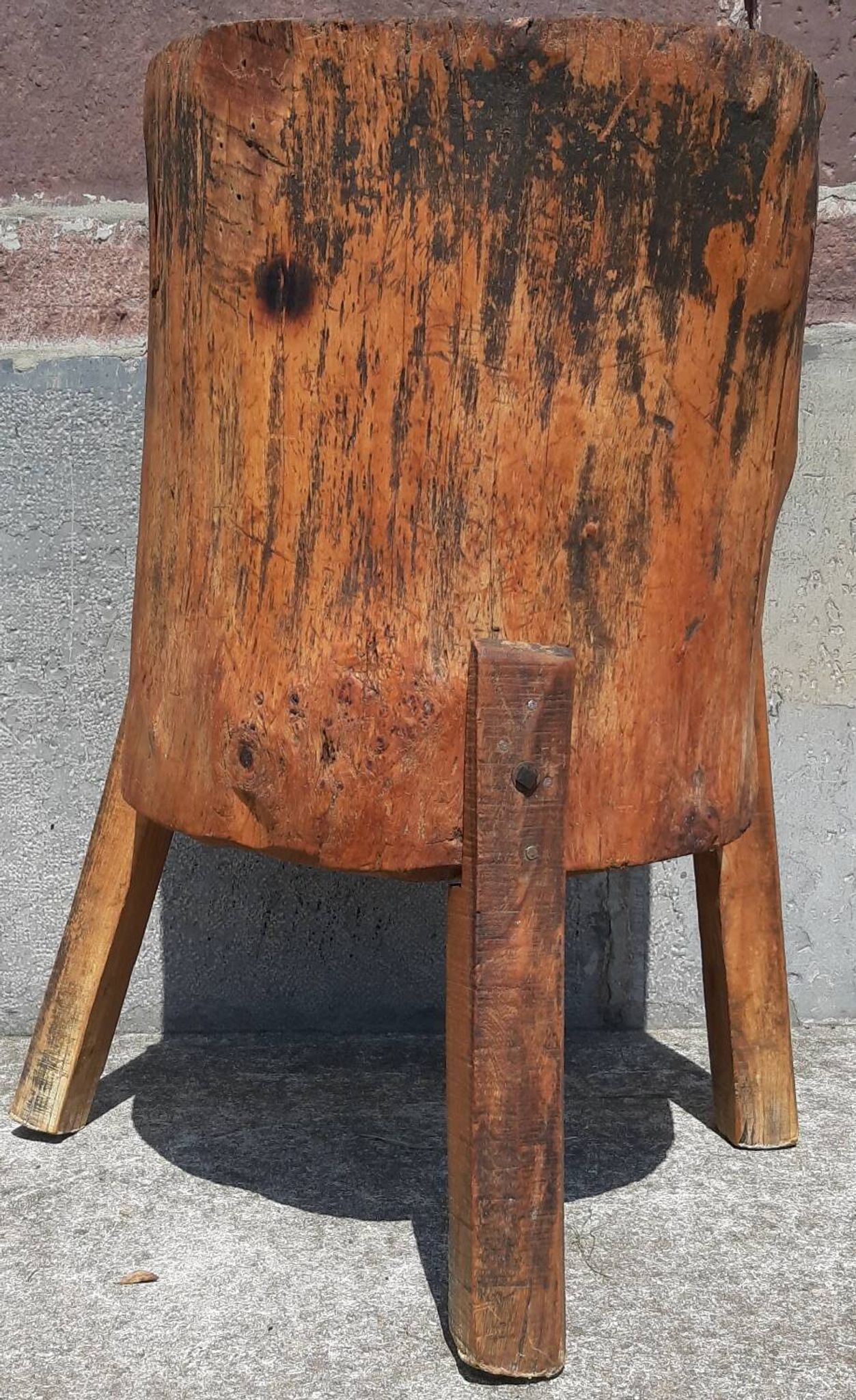 Table ou billot de boucher ancien tripode.