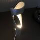Sculptural flame lamp brushed aluminium Space Age Vintage 1970