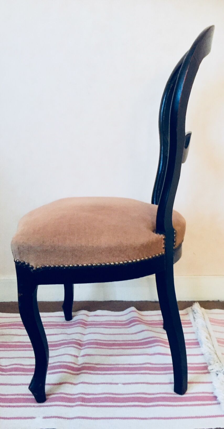 Chair Louis Philippe velvet rose