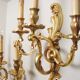 Pair of Lucien Gau bronze wall lamps with three arms Rockery style