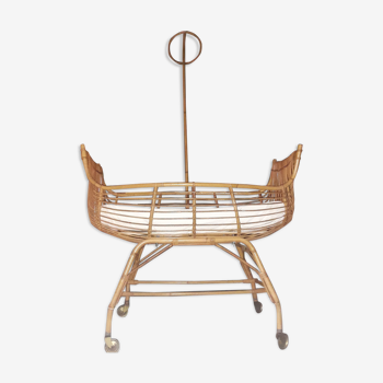 Vintage cradle in rattan of the 60s