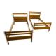 Pair of 1960 Scandinavian twin beds in solid beech
