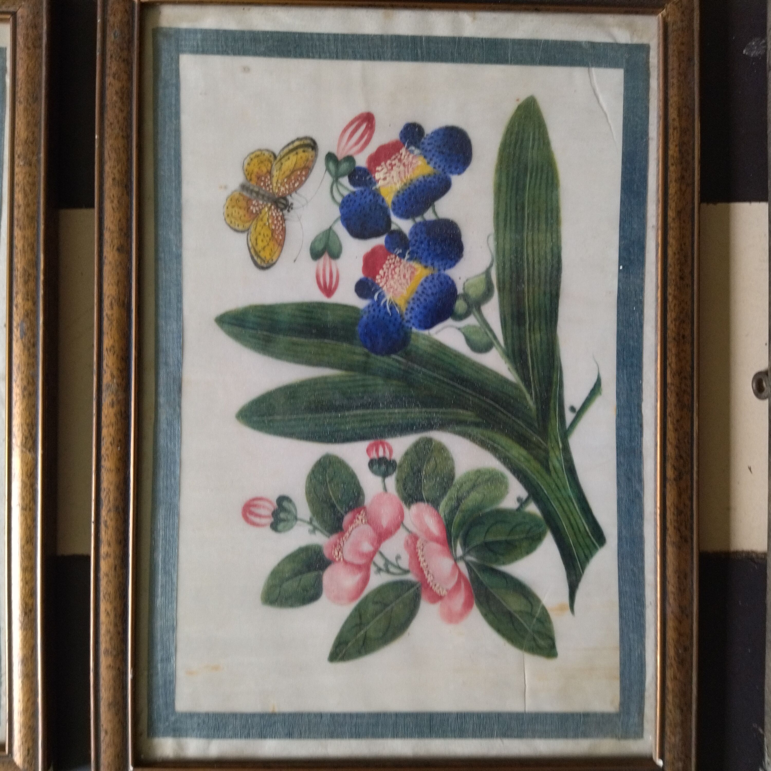 3 paintings on rice leaf ancient China chinese painting