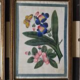 3 paintings on rice leaf ancient China chinese painting