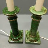 Pair of table lamps in the taste of antique marble columns, 1980s, France