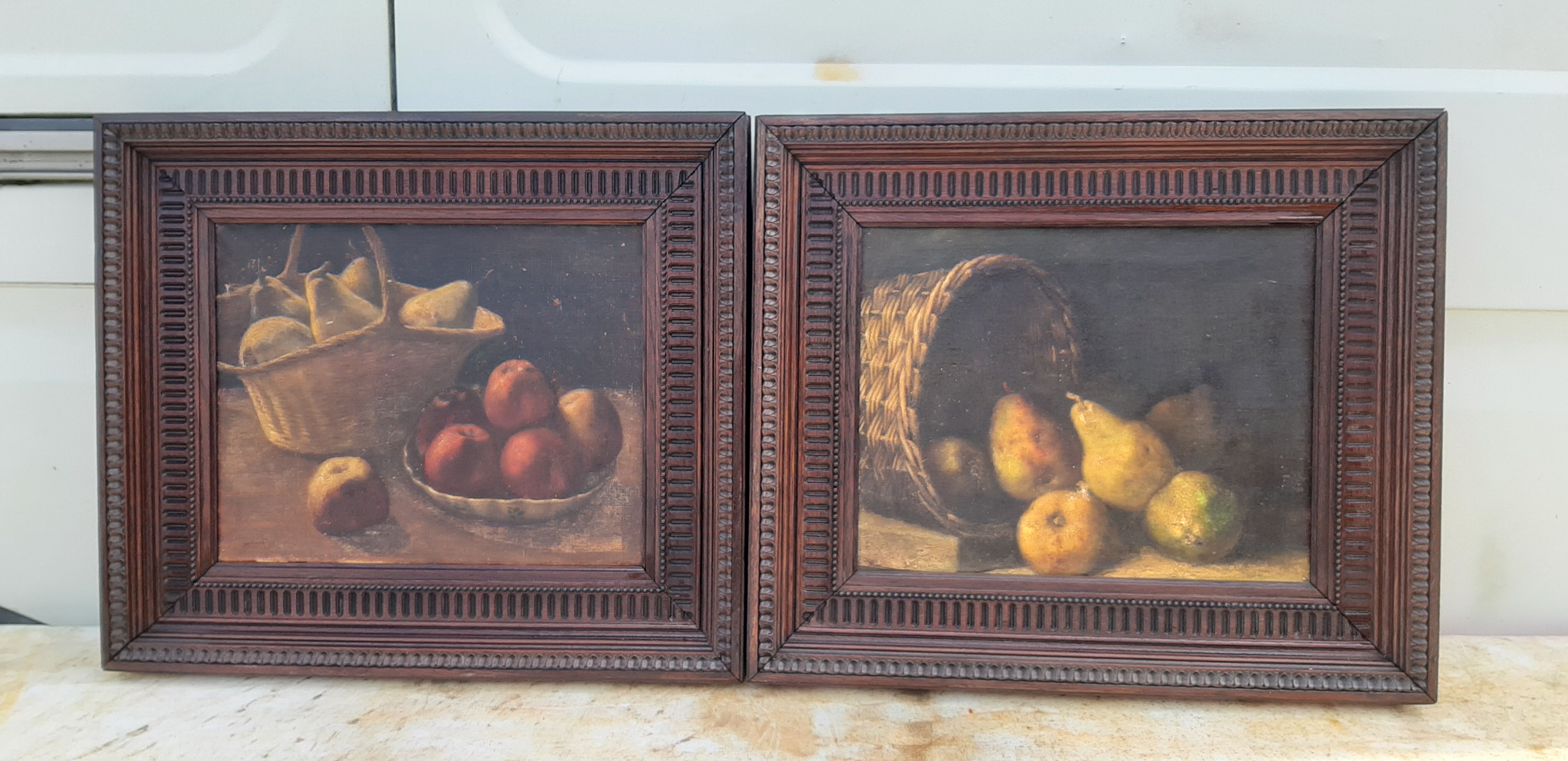 Pair of Oils on Canvas 19 signed